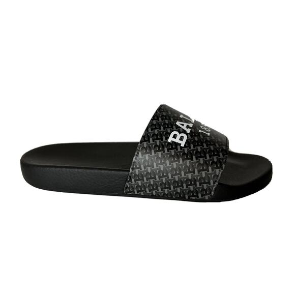 Bally Sabrio Men\'s Slide Rubber Black Logo Sandals 10 US 6301209 Italy NIB main image 7